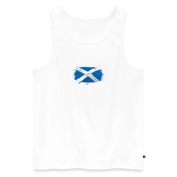 Scotland Flag - Männer Premium Bio Tank Top - Weiß - Vorne - AI Model Male 178 light (178cm)