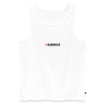 KIBROS Orange Schwarz Facebook Titelbild - Männer Premium Bio Tank Top - Weiß - Vorne - AI Model Male 178 light (178cm)