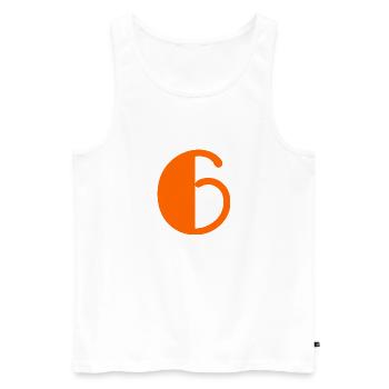 6. HERZLICHEN GLÜCKWUNSCH ZUM GEBURTSTAG. ALLES GUTE ZUM GEBURTSTAG!. ZIFFER - Männer Premium Bio Tank Top - Weiß - Vorne - Michal (187cm)