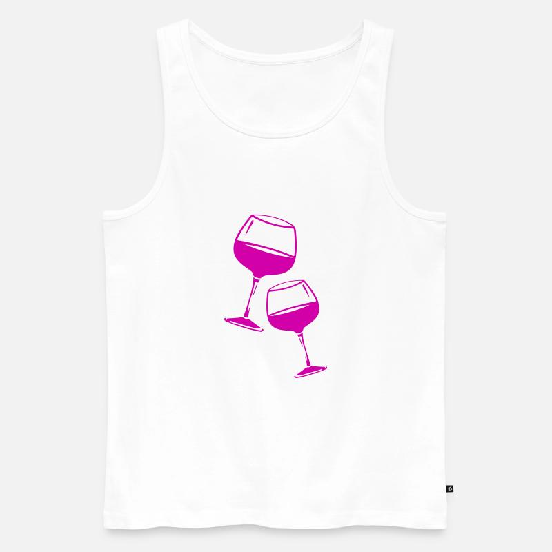 Weinglas Rotwein Symbol - Männer Premium Bio Tank Top - Weiß