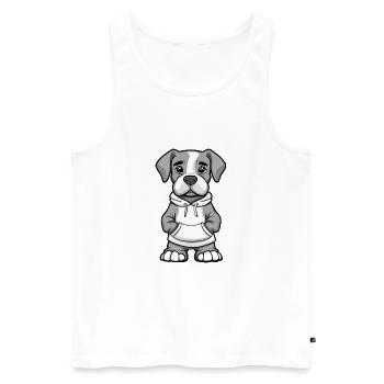 Great Dane Dog Funny - Men's Premium Organic Tank Top - white - Front - Michal (187cm)