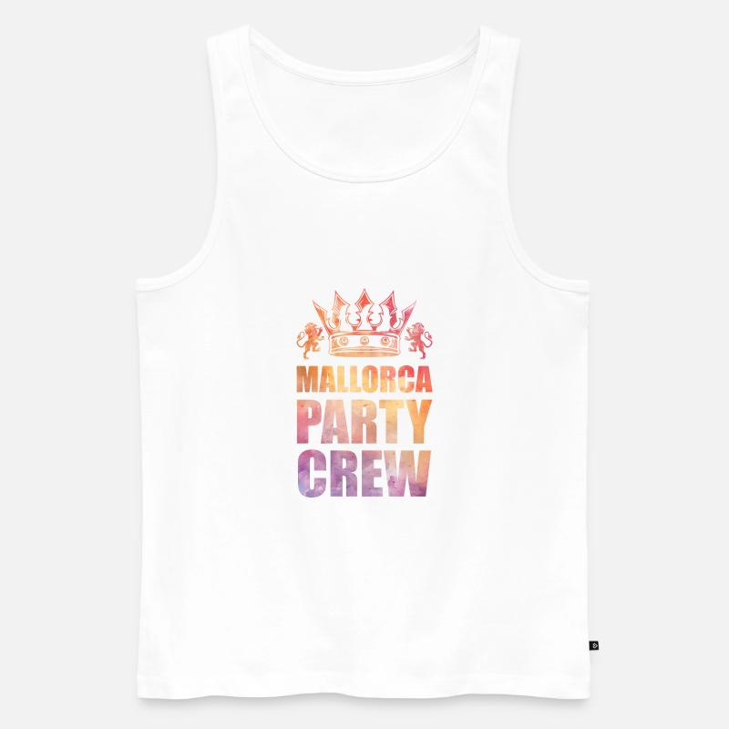 Mallorca Party Crew Spruch - Männer Premium Bio Tank Top - Weiß