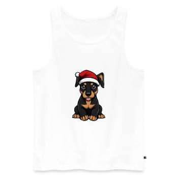 Doberman Dog Christmas Christmas - Men's Premium Organic Tank Top - white - Front - Michal (187cm)