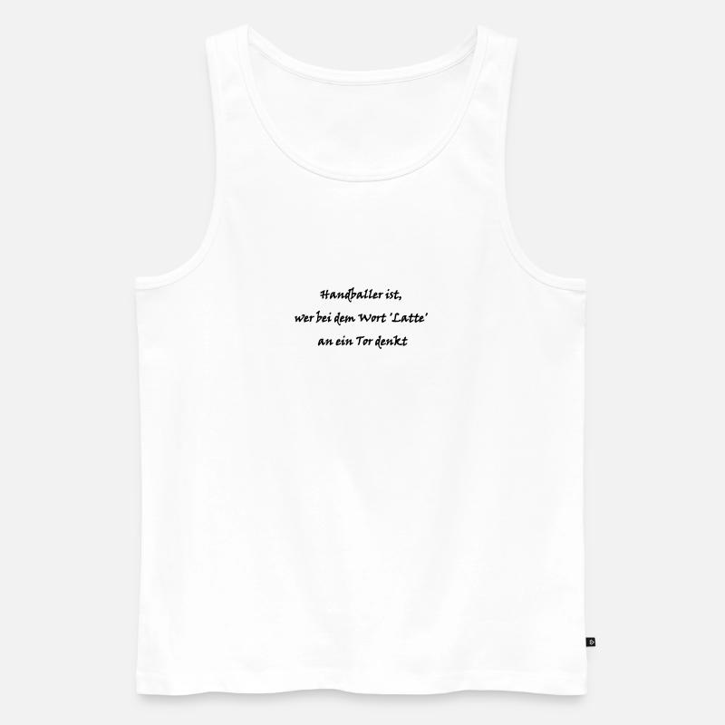 Handball-Latte - Männer Premium Bio Tank Top - Weiß