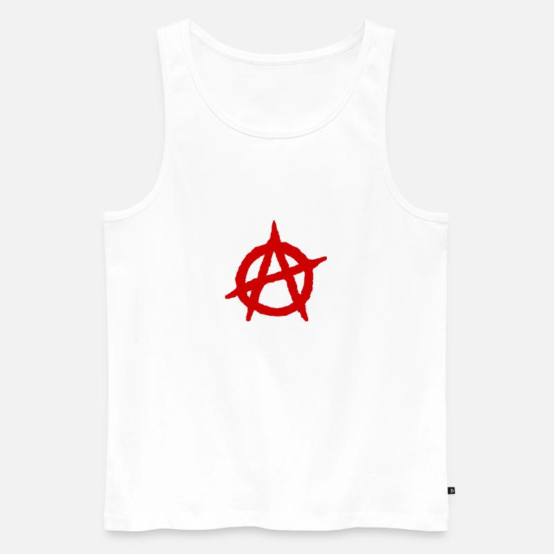 Anarchy Ein Logo - Männer Premium Bio Tank Top - Weiß
