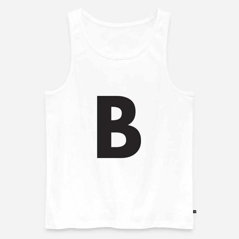 B - Männer Premium Bio Tank Top - Weiß
