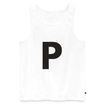 P - Männer Premium Bio Tank Top - Weiß - Vorne - AI Model Male 178 light (178cm)