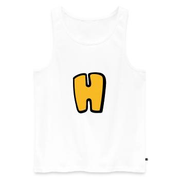 Alphabet H - Men's Premium Organic Tank Top - white - Front - AI Model Male 178 light (178cm)