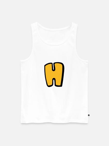 Alphabet H - Men's Premium Organic Tank Top - white