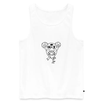 Monster "Maskito" weiss gefuellt - Männer Premium Bio Tank Top - Weiß - Vorne - AI Model Male 178 light (178cm)