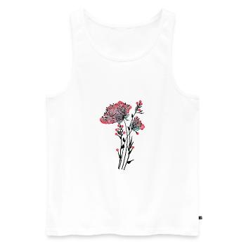 flowers - Men's Premium Organic Tank Top - white - Front - AI Model Male 178 light (178cm)