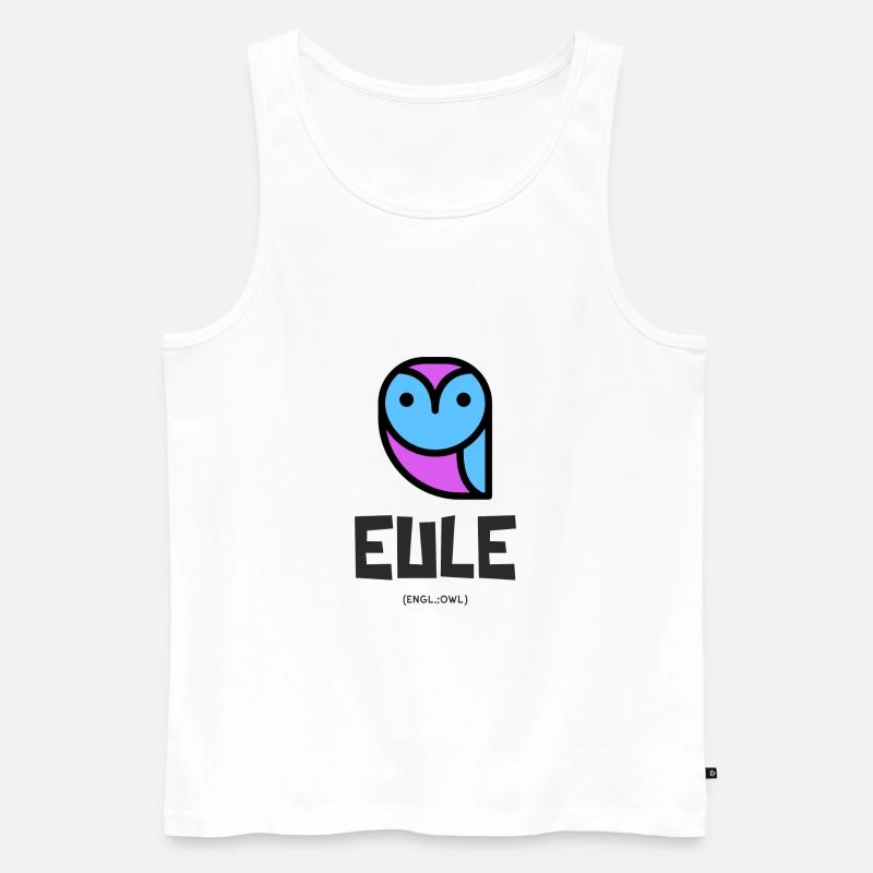 Eule - Funny Owl Design - Männer Premium Bio Tank Top - Weiß