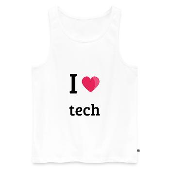 Ich liebe Technik - Männer Premium Bio Tank Top - Weiß - Vorne - AI Model Male 178 light (178cm)