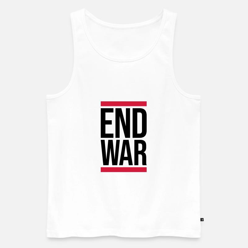 End War Stop - Männer Premium Bio Tank Top - Weiß
