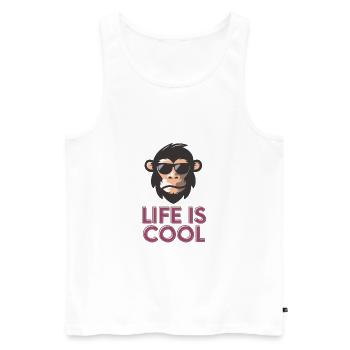 life is cool - Débardeur bio Premium Homme - blanc - Devant - Michal (187cm)