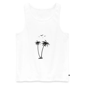 Palm trees and birds - Men's Premium Organic Tank Top - white - Front - Michal (187cm)