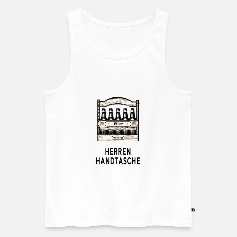 Herrenhandtasche Bier - Männer Premium Bio Tank Top - Weiß
