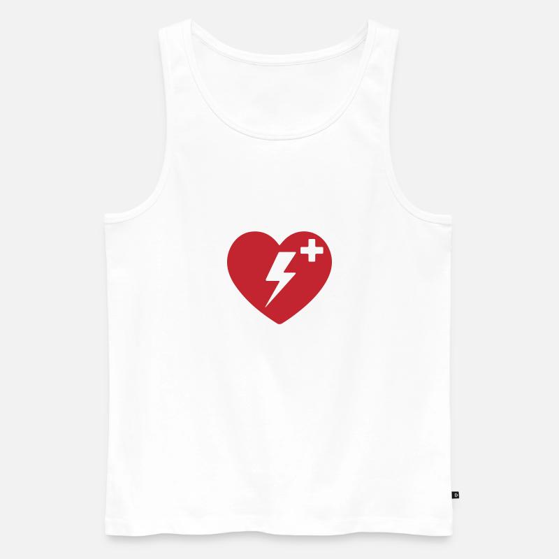 AED Notfall-Defibrillator Erste Hilfe - Männer Premium Bio Tank Top - Weiß