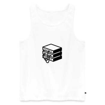 Old fashioned Server - Men's Premium Organic Tank Top - white - Front - AI Model Male 178 light (178cm)