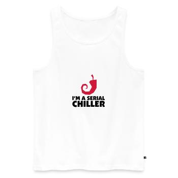 I'm a Serial Chiller - Männer Premium Bio Tank Top - Weiß - Vorne - AI Model Male 178 light (178cm)