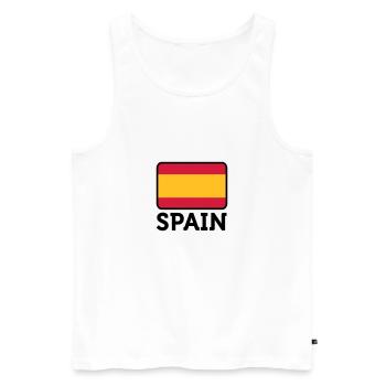 National Flag of Spain - Men's Premium Organic Tank Top - white - Front - AI Model Male 178 light (178cm)