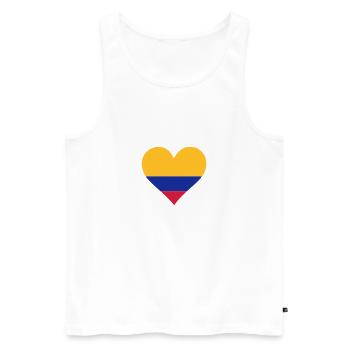 Un Cœur pour la Colombie - Débardeur bio Premium Homme - blanc - Devant - AI Model Male 178 light (178cm)