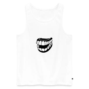 Ein Gebiss mit Zähnen - Männer Premium Bio Tank Top - Weiß - Vorne - AI Model Male 178 light (178cm)