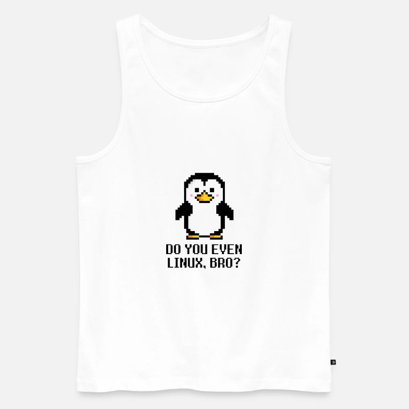 Do you even Linux, bro? - Männer Premium Bio Tank Top - Weiß