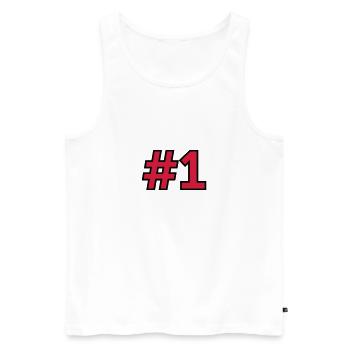 Nombre de Sport 1 Une - Débardeur bio Premium Homme - blanc - Devant - AI Model Male 178 light (178cm)