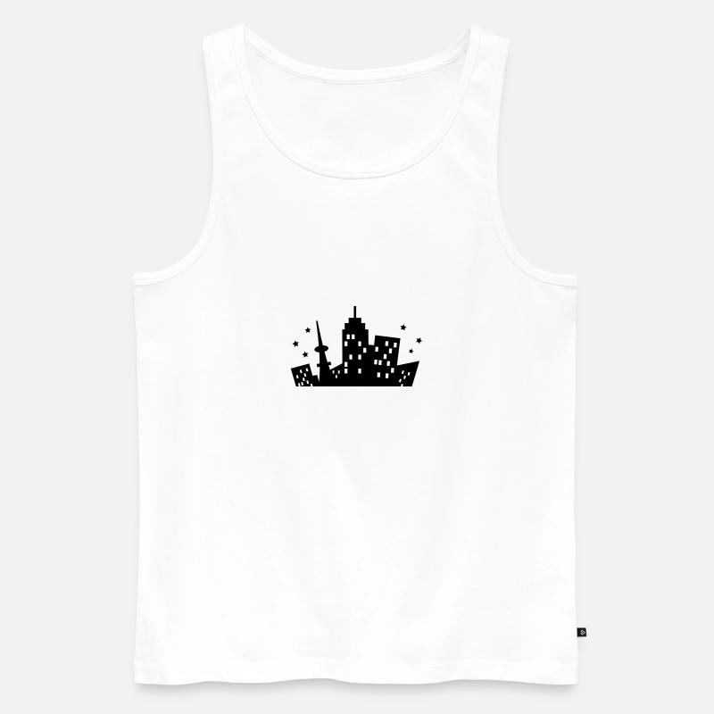 Skyline einer Stadt - Männer Premium Bio Tank Top - Weiß