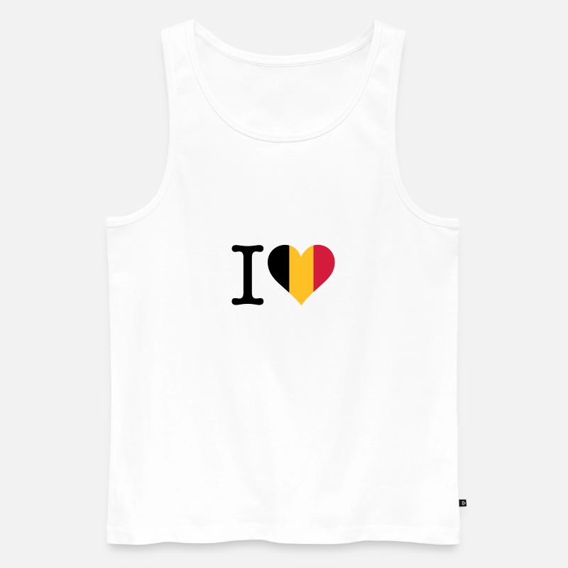 Ich liebe Belgien - Männer Premium Bio Tank Top - Weiß