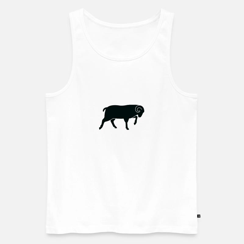 Ein laufender Schafbock - Männer Premium Bio Tank Top - Weiß