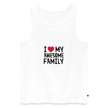 I Love (Heart) My Awesome Family - Débardeur bio Premium Homme - blanc - Devant - Michal (187cm)