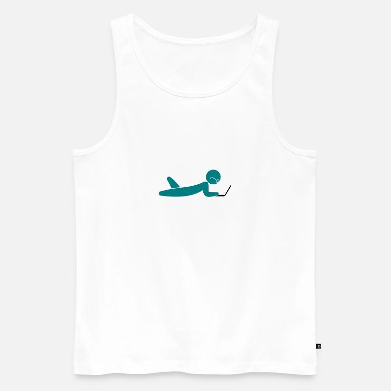 A programmer using a laptop - Men's Premium Organic Tank Top - white
