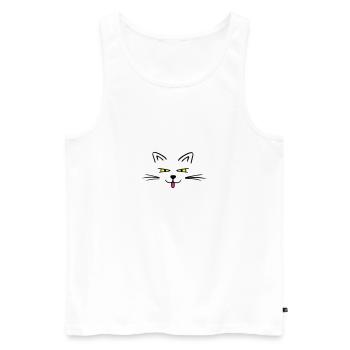 Funny cat - Débardeur bio Premium Homme - blanc - Devant - Michal (187cm)