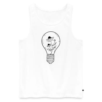 Blühende Glühbirne - Männer Premium Bio Tank Top - Weiß - Vorne - AI Model Male 178 light (178cm)