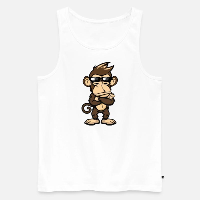 Affe Comic Cool - Männer Premium Bio Tank Top - Weiß