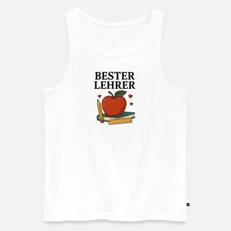 Bester Lehrer - Männer Premium Bio Tank Top - Weiß