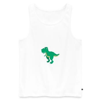 Dinosaurier - Männer Premium Bio Tank Top - Weiß - Vorne - Michal (187cm)
