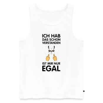Verstanden Ist Mir Nur Egal - Lama Alpaka Mittelfi - Männer Premium Bio Tank Top - Weiß - Vorne - Michal (187cm)