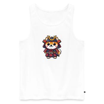 Samurai Shiba Inu - Männer Premium Bio Tank Top - Weiß - Vorne - AI Model Male 178 light (178cm)