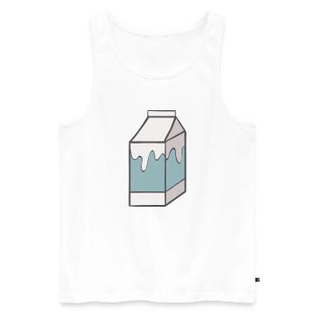 milk - Men's Premium Organic Tank Top - white - Front - AI Model Male 178 light (178cm)