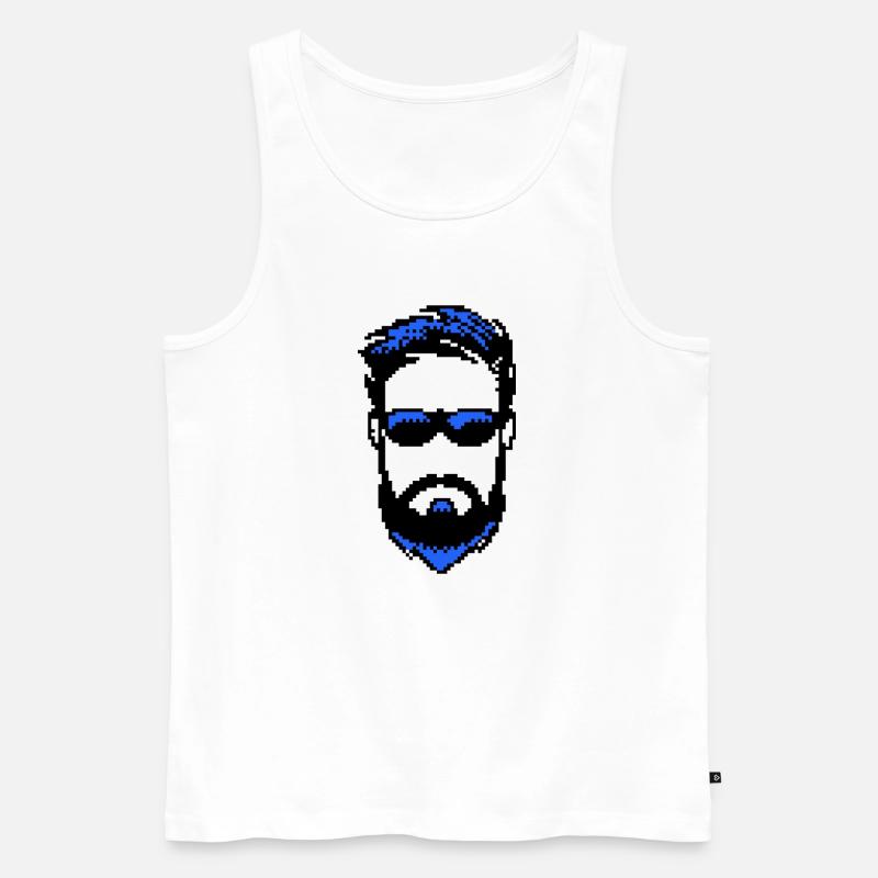 Bartträger Männlichkeit Bart ziegenbart - Männer Premium Bio Tank Top - Weiß