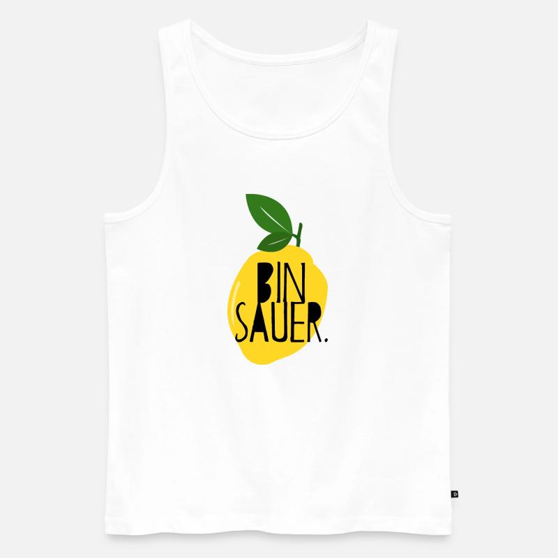 Bin sauer - Zitrone - Schlechte Laune - Statement - Männer Premium Bio Tank Top - Weiß