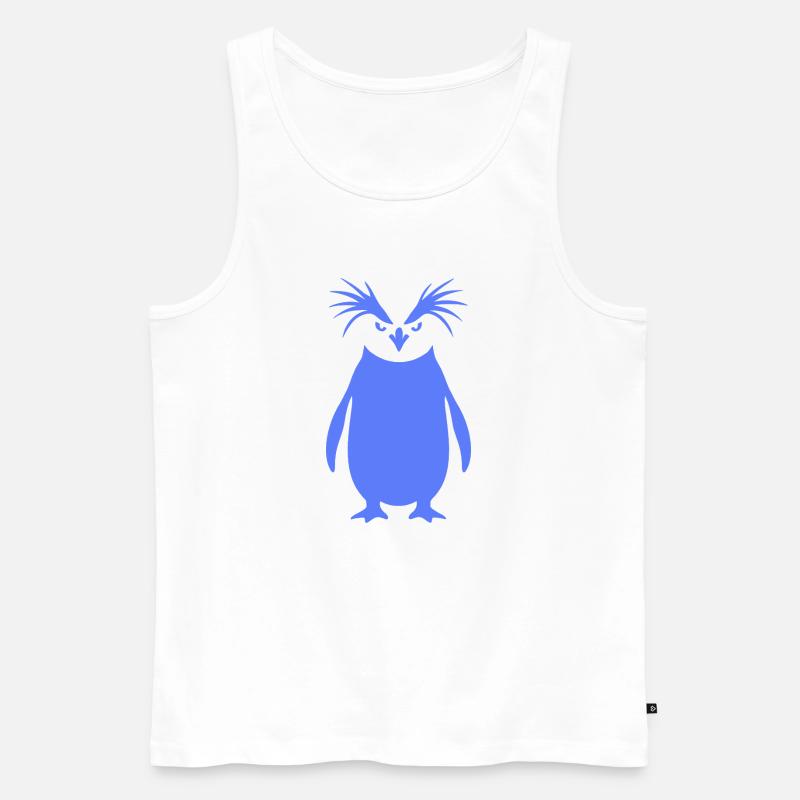 Minimalistischer Kaiserpinguin Silhouette Kunst - Männer Premium Bio Tank Top - Weiß