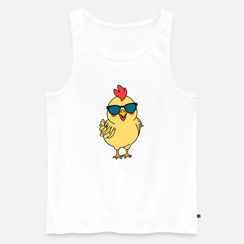 Küken mit Sonnenbrille - Männer Premium Bio Tank Top - Weiß