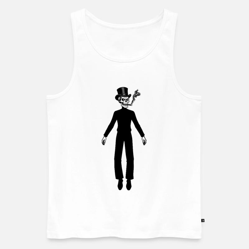 RICH SKULL #2 – schwarz und weiß - Männer Premium Bio Tank Top - Weiß