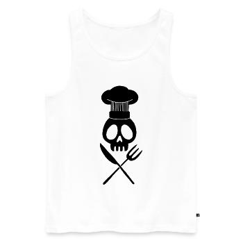 Cook's Skull (Black) - Men's Premium Organic Tank Top - white - Front - AI Model Male 178 light (178cm)
