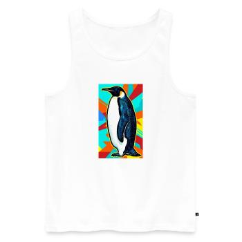 penguin - Men's Premium Organic Tank Top - white - Front - Michal (187cm)