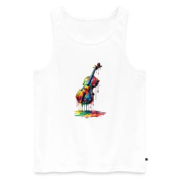 Violin with dripping paint - Men's Premium Organic Tank Top - white - Front - AI Model Male 178 light (178cm)